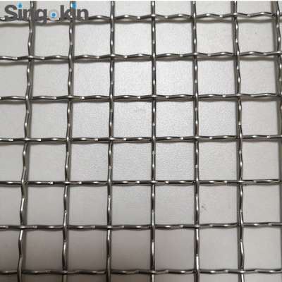 Stainless steel 304 crimped 6mm opening woven wire mesh 3.2mm spring steel diameter screen